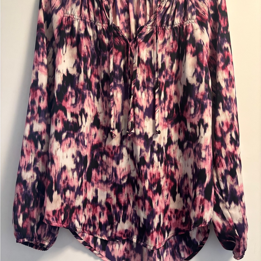 Simply Vera Vera Wang Pink and Purple Abstract Blouse